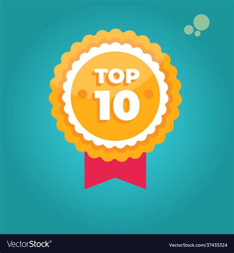 Top 10 Badges Symbol Or Icon Royalty Free Vector Image