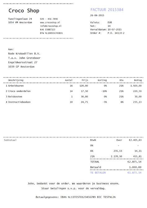 Factuursjabloon Calla Retro Style — Factuursjablonen