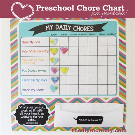 This last week i have been doing some summer prep and put together this fun diy kids paid chore chart! Make A Preschool Chore Chart - Free Printable | The DIY Mommy