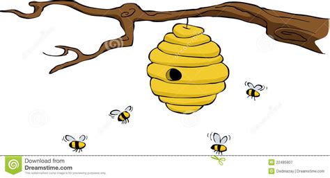 Beehive Bee Hive Tree Drawing Art