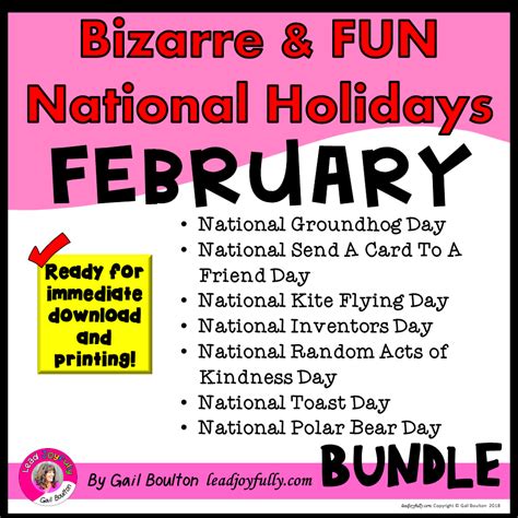 Bizarre And Fun National Holidays To Celebrate Your Staff February Bundle