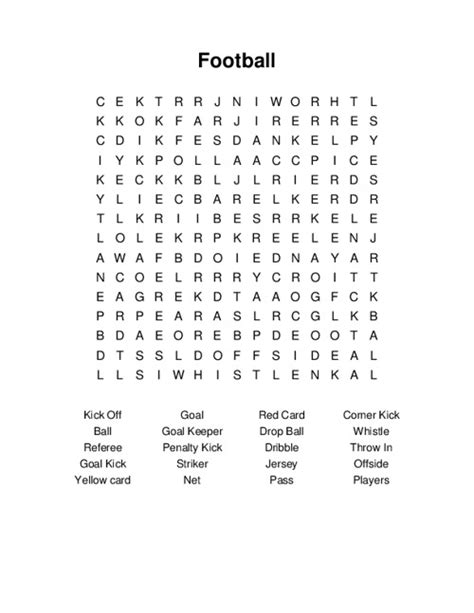 Football Word Search