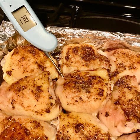 This is the perfect temperature for chicken to bake at, keeping the chicken juicy without drying out. Baked Chicken Thighs The Easy Way - Food Storage Moms