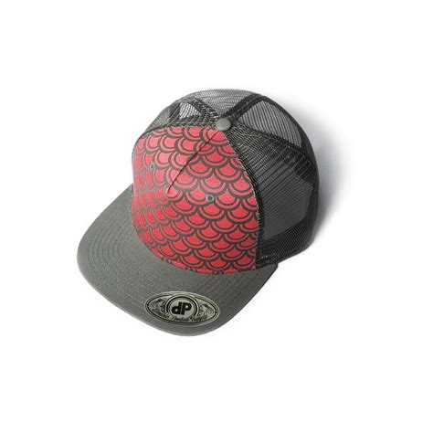 Gallery Blank Hat Coral Pink Scales Flatbill Snapback Double Portion