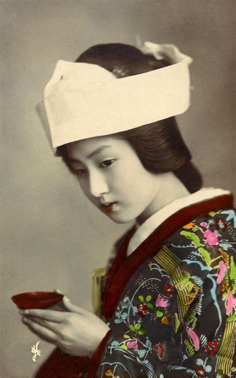 무료 이미지 사람 여자 포도 수확 복고풍의 초상화 아시아 유행 의류 레이디 미술 삽화 일본어 게이샤