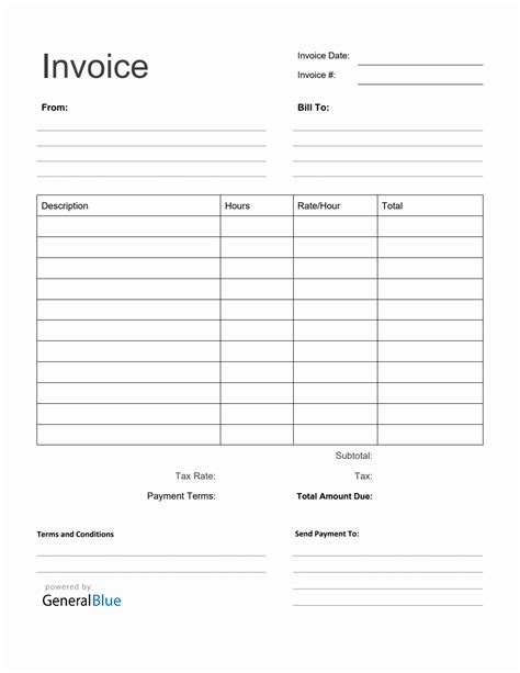 Free Invoice Blank Template Printable Printable Templates