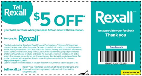Rexall Canada New Coupons Save 5 Off Your Total Purchase When You