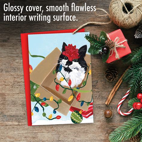 Purr-fect Holiday-Red Bow: Creative Merry Christmas Greeting Card - Cat