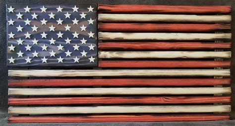 Handcrafted Rustic American Flag Wall Art Etsy