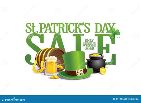 St Patrick S Day Sale Poster Stock Vector Illustration Of Background