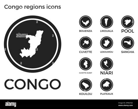 Iconos De Regiones Del Congo Logotipos Redondos Negros Con Mapas Y The Best Porn Website