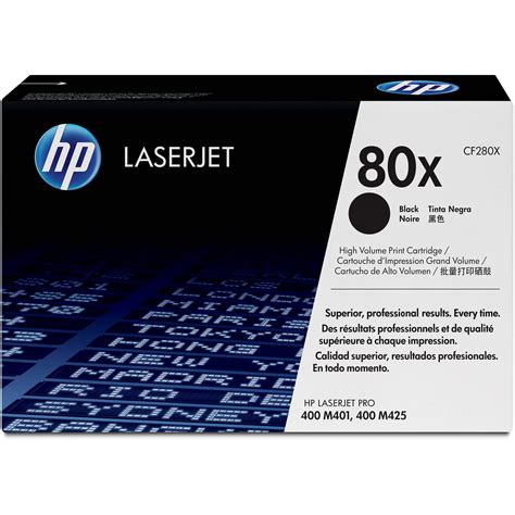 Shop original hp cartridges for your hp laserjet pro 400 m401dn printer. HP 80X High Capacity Black Toner Cartridge CF280X B&H Photo