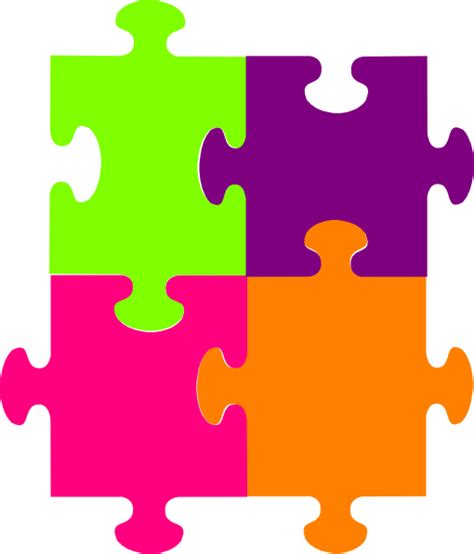 Jigsaw Puzzle 4 Pieces Clip Art At Vector Clip Art Online