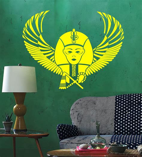 Vinyl Wall Decal Egyptian Pharaoh Wings Egypt Ancient World Stickers U — Wallstickers4you