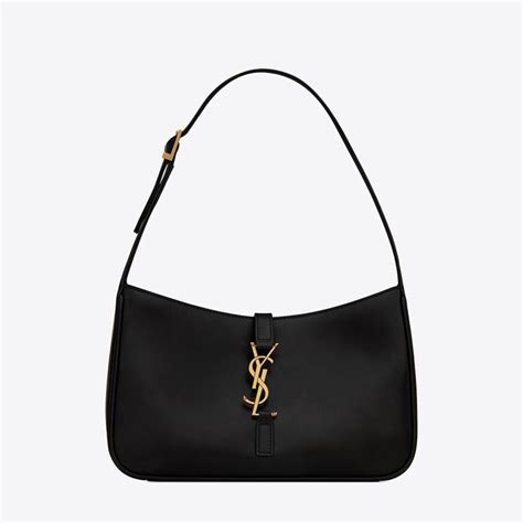 Saint Laurent Ysl Women Le 5 A 7 Hobo Bag In Smooth Leather Black In