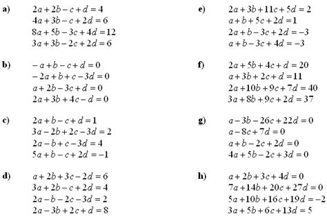 Math Exercises And Math Problems System Of Equations Solved By Matrices