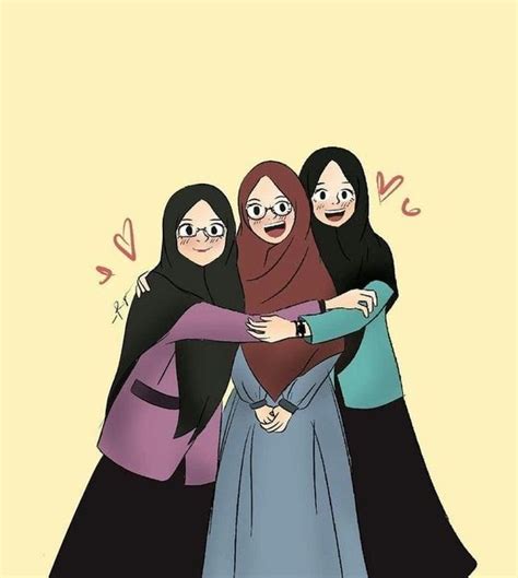 Lucu Gambar Wanita Berhijab Kartun Keren 60 Gambar Kartun Muslimah