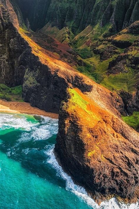 Wallpaper Hawaiian Islands Beach Mountains Ocean Hawaii Sea Top