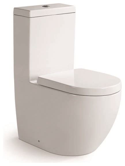 Aqua One Piece Dual Flush Square Toilet W Soft Closing Seat Modern