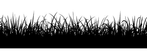 Black Grass Silhouette Seamless Illustration Meadow Border Stock