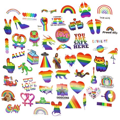 Lgbtq Sticker Set über 50 Fröhlich Freche Pride Motive