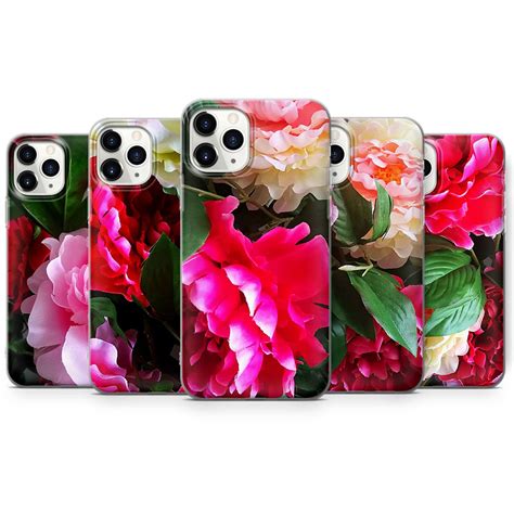 Flower Phone Case Peony Phone Cover For Iphone 12 Pro 11 Xs 7 Etsy