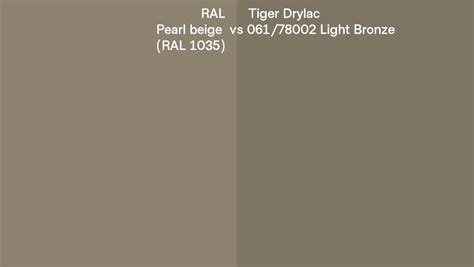 RAL Pearl Beige RAL 1035 Vs Tiger Drylac 061 78002 Light Bronze Side