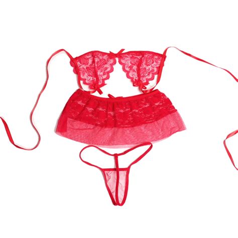 2017 New Sexy Lingerie Hot Red Lace Bra Skirt Erotic Lingerie Pole