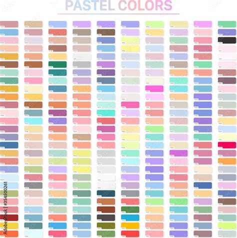 pastel colors set with hex codes trendy color palette vector stock vector adobe stock