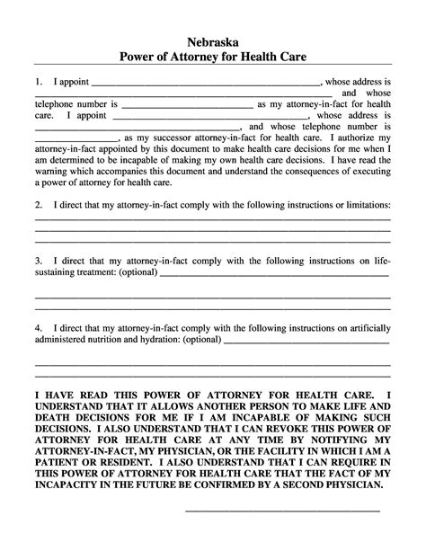 Printable Power Of Attorney Template Printable Templates Free