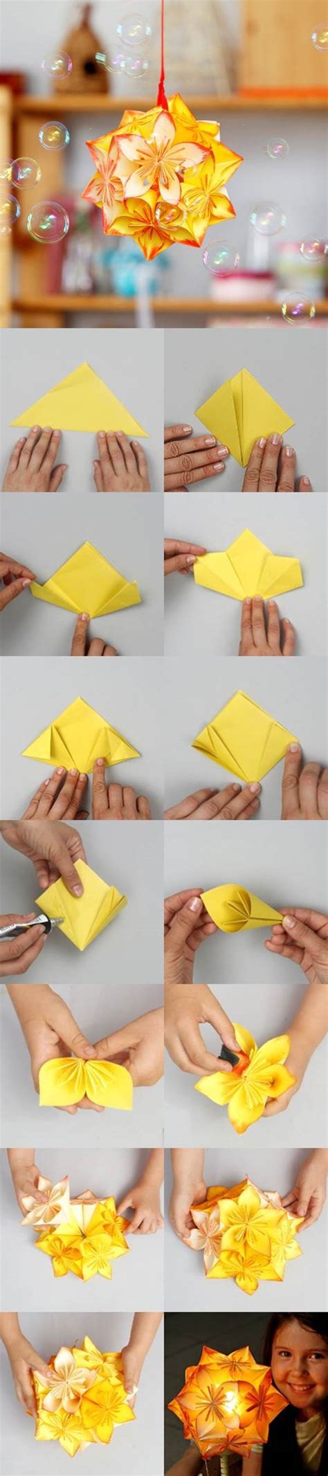 Kusudama Flower Ball DIY - Paper Origami (VIDEO) | BeesDIY.com