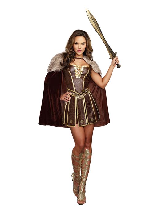 fantasia gladiadora rainha guerreira romana sexy luxo