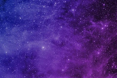 Purple Starry Night Sky Background With Nebula Low Angle