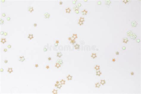 Sparkles Stars On White Background With Text Place Image Stock Photo