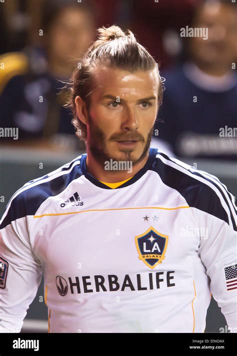 Los Angeles Galaxy Midfielder David Beckham Is Pictured During The Mls