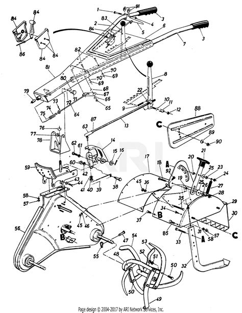 Mtd 215 418 190 8 Hp Rear Tine Tiller Rb 850 1985 Parts Diagram For
