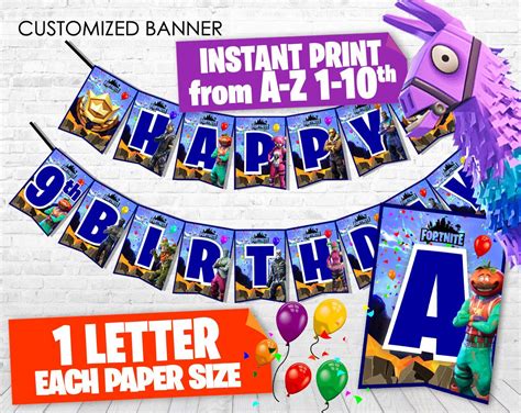Fortnite Banner Happy Birthday Banners Banner Party Banner