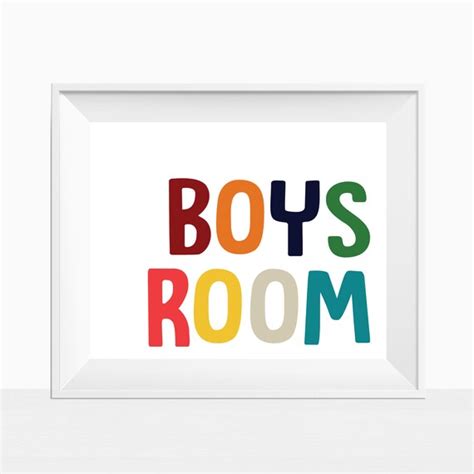Printable Boys Room Sign Colorful Wall Art Unique Little Etsy