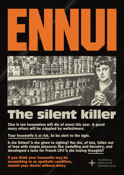 National Office Of Importance “ennui The Silent Killer” 1975