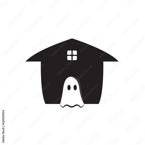 Ghost House Logo Design Illustration Stock Vector Adobe Stock