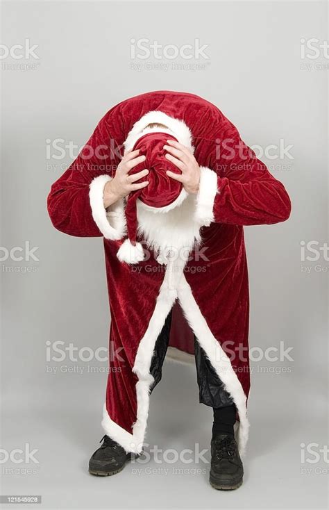 Bad Santa Has A Hangover And Is Feeling Sick Stock Photo Download