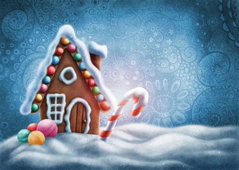 gingerbread house christmas wall mural wallpaper