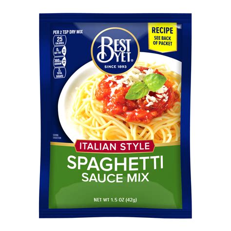 Italian Style Spaghetti Sauce Mix Best Yet Brand