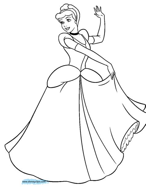 This coloring page is free and can be beautifully painted with all sorts of bright colors. Cinderella Coloring Pages | Disneyclips.com