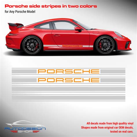 Porsche Cayman Stripes R Boxster Rocker Panel Graphics Set 2 Colors