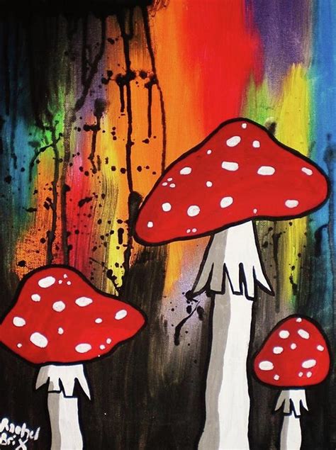 Magic Mushroom Painting By Rachel Brix Pixels
