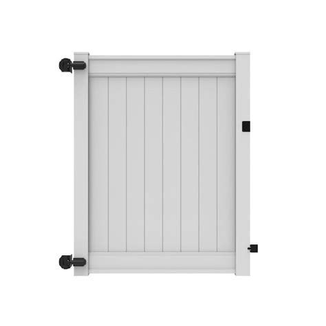 Freedom Emblem 6 Ft H X 5 Ft W White Vinyl Fence Gate In The Vinyl