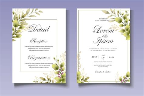 Botanical Wedding Invitation Card Template 2948878 Vector Art At Vecteezy