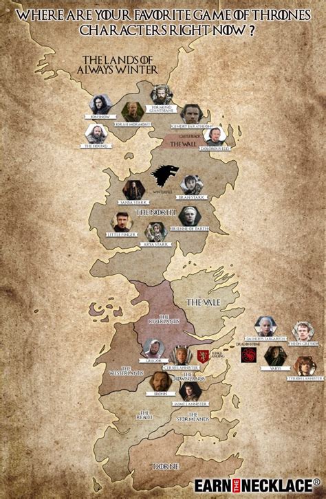 “game Of Thrones” Character Map Where Are Your Favorite “got