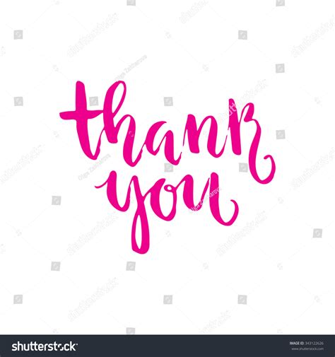Thank You Handdrawn Calligraphic Lettering Unique Stock Vector Royalty